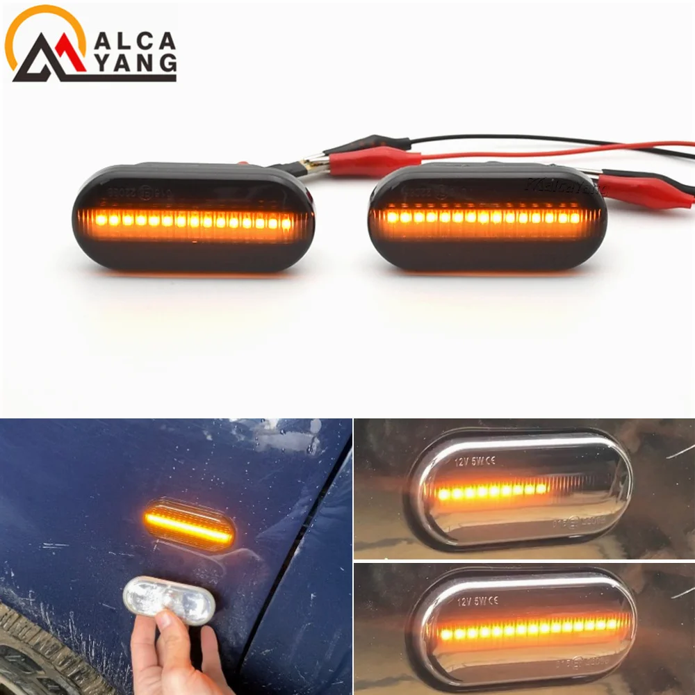 Dynamic Flowing LED Side Marker Turn Signal Light For VW Transporter T5 Polo Golf 3 4 Passat B5 Sharan Lupo Bora Multivan