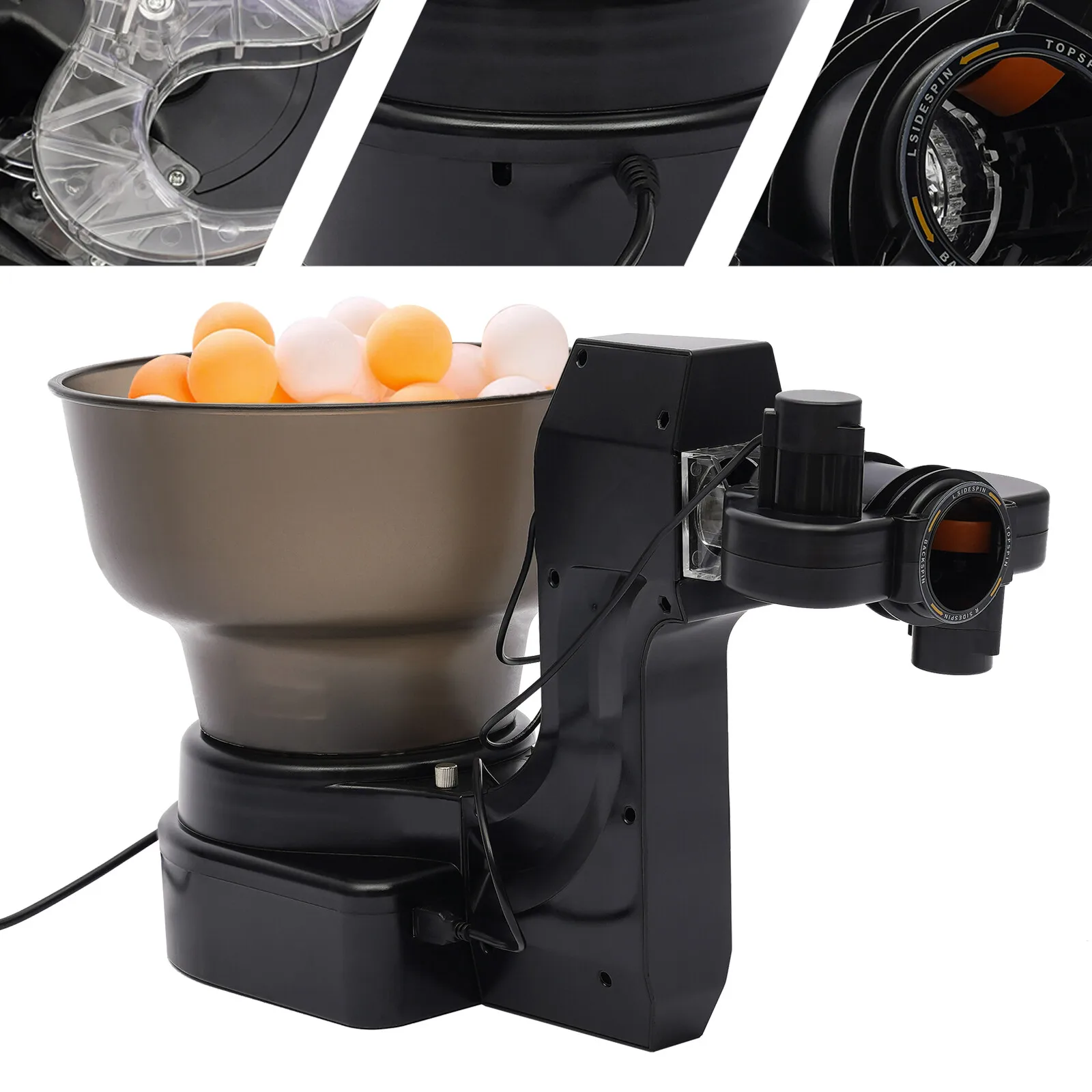 

120-Ball Capacity Ping Pong Machine Adjustable Speed (9.84-98.43ft/s) & Frequency (40-70 Balls/Min) For Skill Improvement