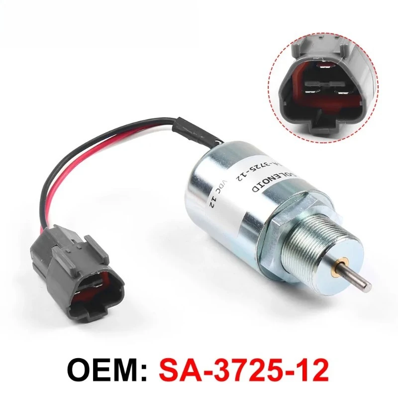 Электромагнитный клапан остановки подачи топлива SA3715-12 (SA-3725-12) для Mitsubishi S4L, S3L, L3E, S3L2, для Volvo EC15