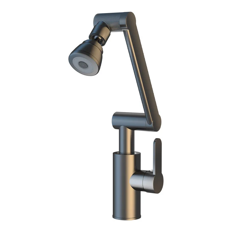 Mechanical Arm Universal Faucet Bathroom Kitchen Splashproof Faucet Bathroom Countertop Basin Hot and Cold Tap Faucet Accessorie
