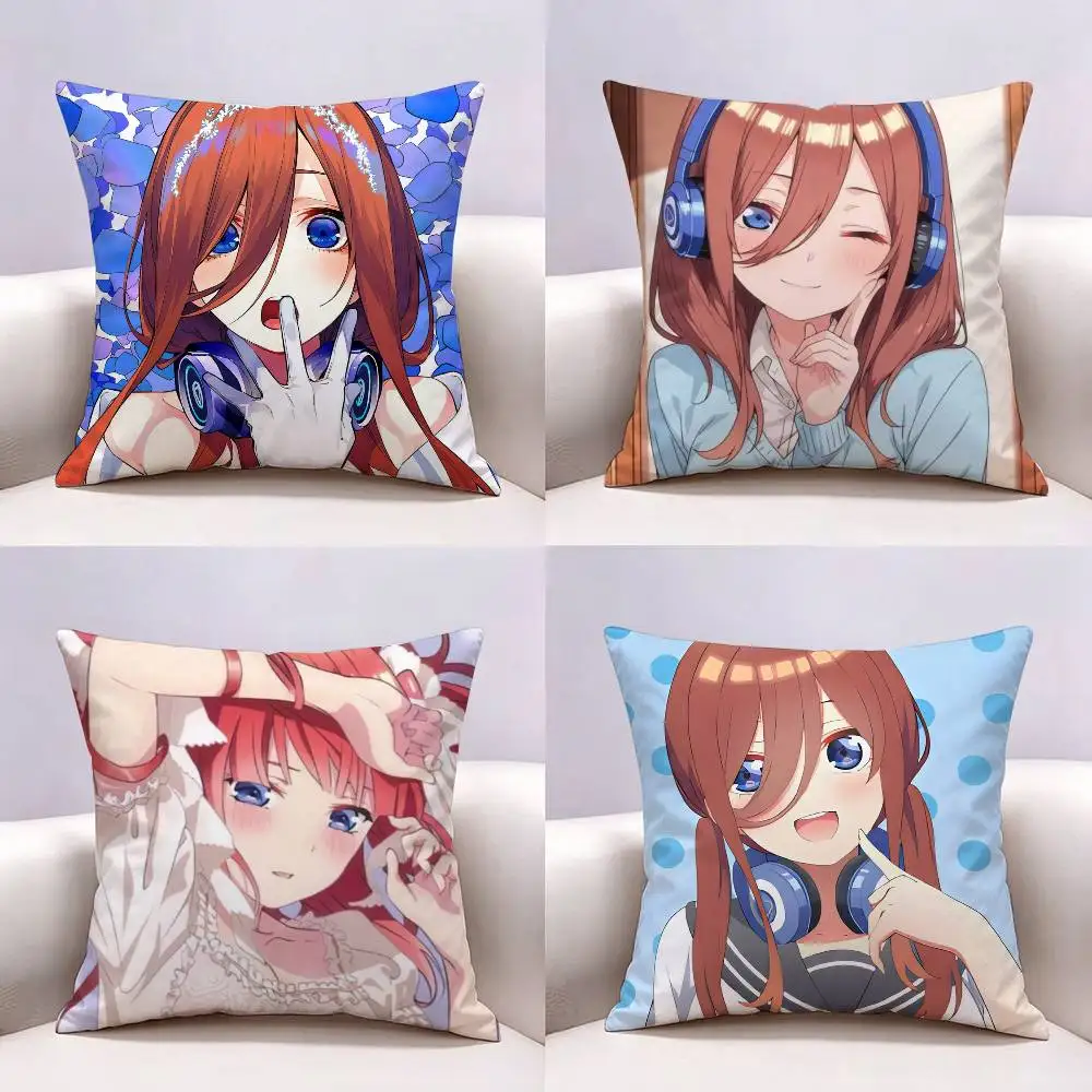 5-N-Nino M-Miku N-Nakano Pillow Case Cushion Cover Throw Pillow Case For Car Sofa