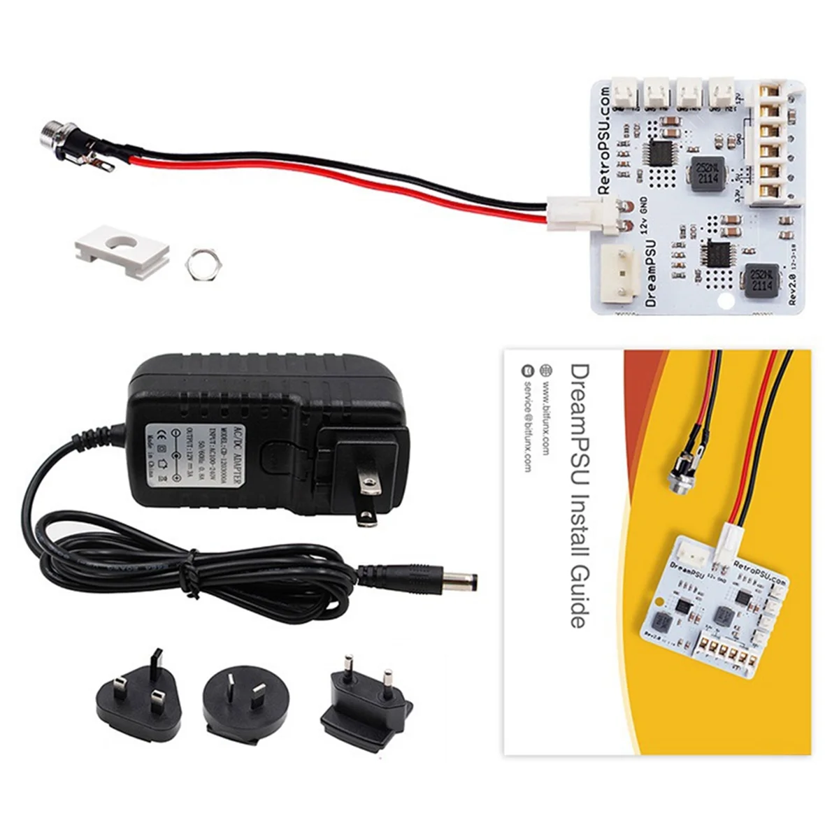 Плата питания HOT Rev2.0 Dream PSU 12 В для игровой консоли SEGA DreamCast, запасные части для Dream PSU (вилка США, ЕС, Великобритании, Австралии) A