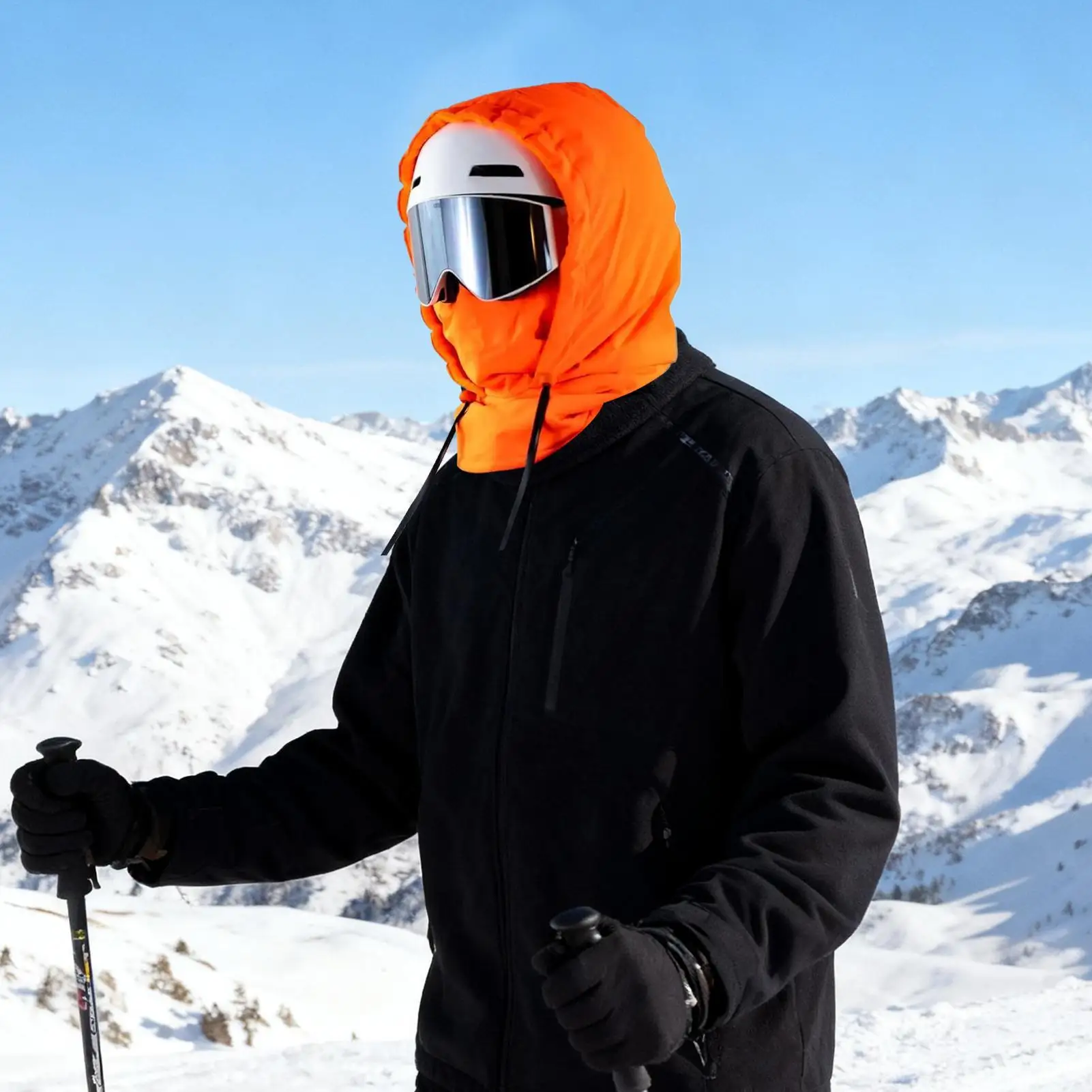 

Ski Hood Breathable Fleece Windproof Waterproof Face Cover Hood Face Cover For Cycling Dust Outdoor Work Hiking Skiing Snow