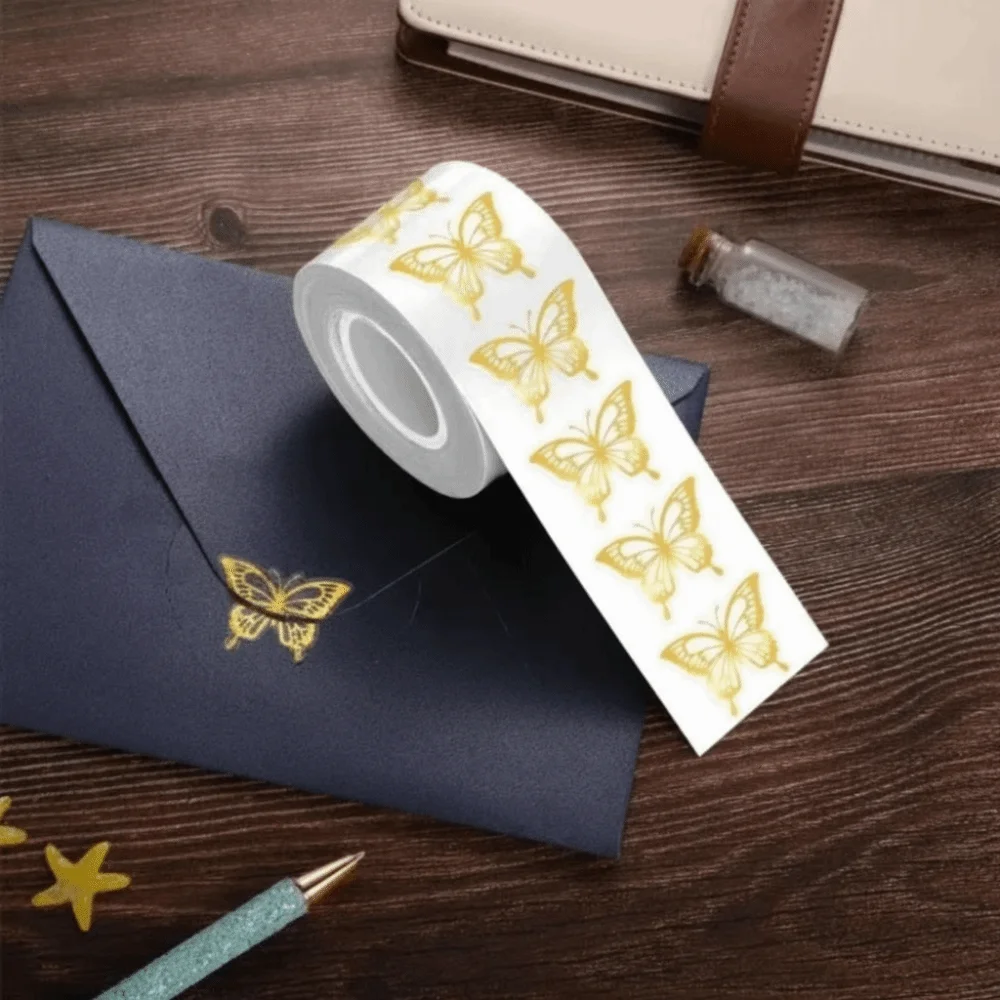 Labels Waterproof Butterfly Stickers Gold Foil Golden Decorative Stickers Exquisite Simple and Fresh Gift Stickers Laptop