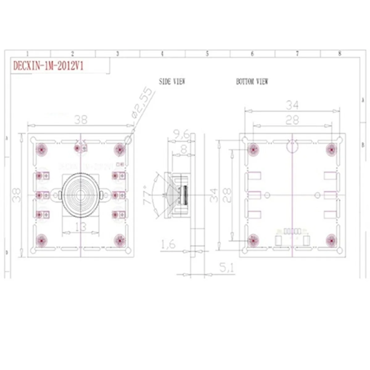 A44T6PCS وحدة كاميرا 100 درجة 1MP OV9732 1280x720 USB تركيز يدوي للسائق مجاني، مع كابل 3 أمتار لـ WinXP/7/8/10