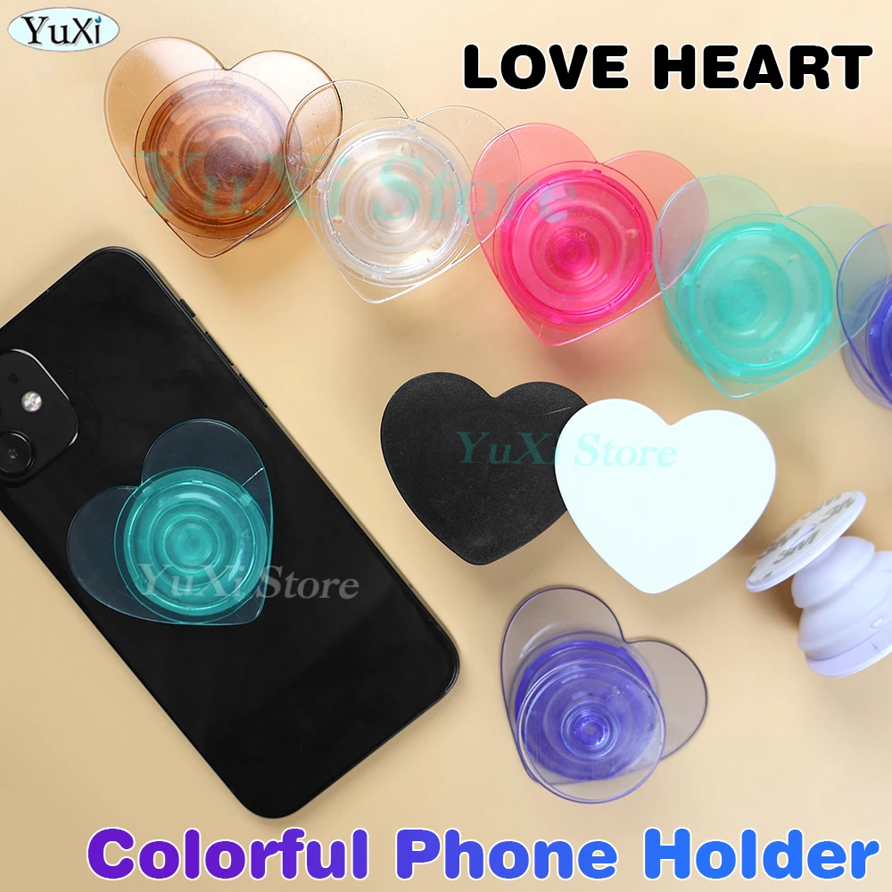 

1 шт., держатель подушки безопасности для телефона с сердечком, материал ленивого выдвижного для мобильного телефона, красочный держатель, поддержка iPhone, Samsung, подставка