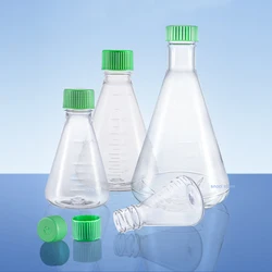 Sterile plastic bottle triangular shake flask cell culture flask shake flask conical flask shake flask With breathable cover