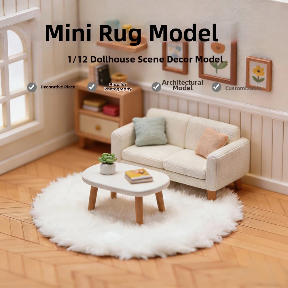 

New 1: 12 Carpet Floor Mat Mini 5 Styles Doll Carpet Miniature Model Dollhouse Photography Prop Miniature Dollhouse Decoration