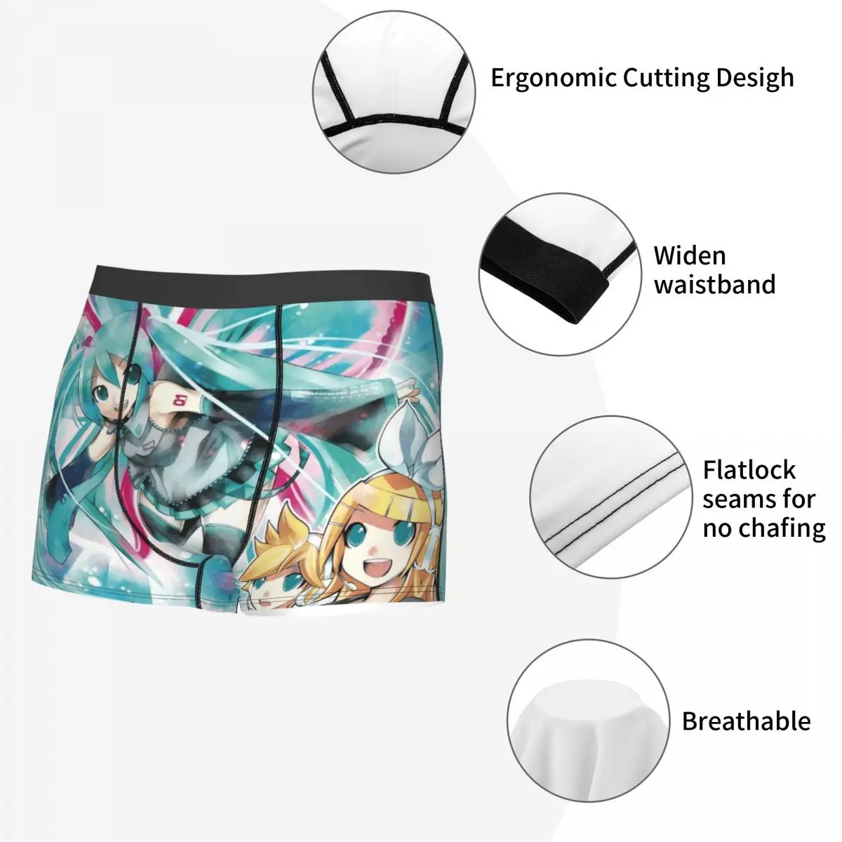 Männer Hatsune Miku Boxer Humorvolle Unterwäsche Boxershorts