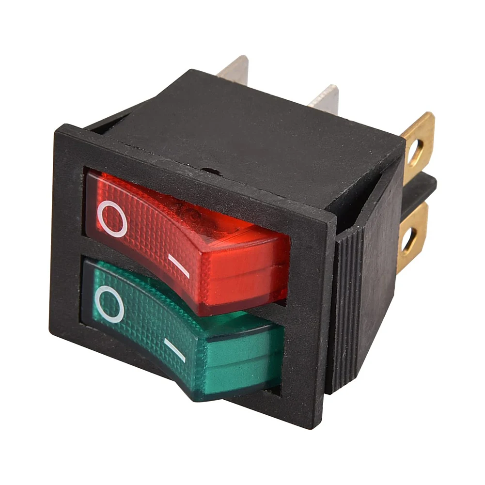 2PCS Double Rocker Switches with Bright Light Indicators for Home Appliances Boats and Electronic Devices at 16A 250VAC