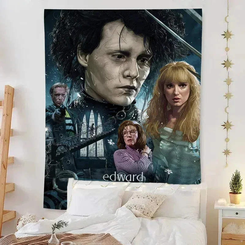 

JKJ20Movie E-Edward S-Scissorhands Hippie Wall Hanging Tapestries Bohemian Wall Tapestries Mandala INS Home Decor4Dn^