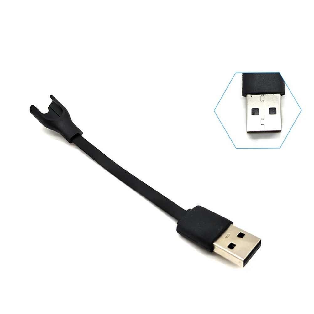 

Replacement USB Cable for Wristband Bracelet Heart Rate Monitor Fitness Black Wear-Resistant Tpe Flat