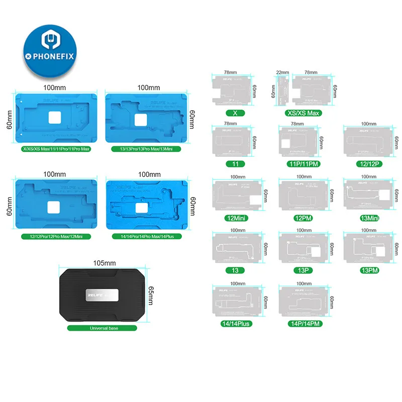 Motherboard Middle Layer Board Plant Tin Platform 3D BGA Reballing Stencil MJZ20 Pro RL-601T syn14 TE-194 For iPhone X-15 ProMax