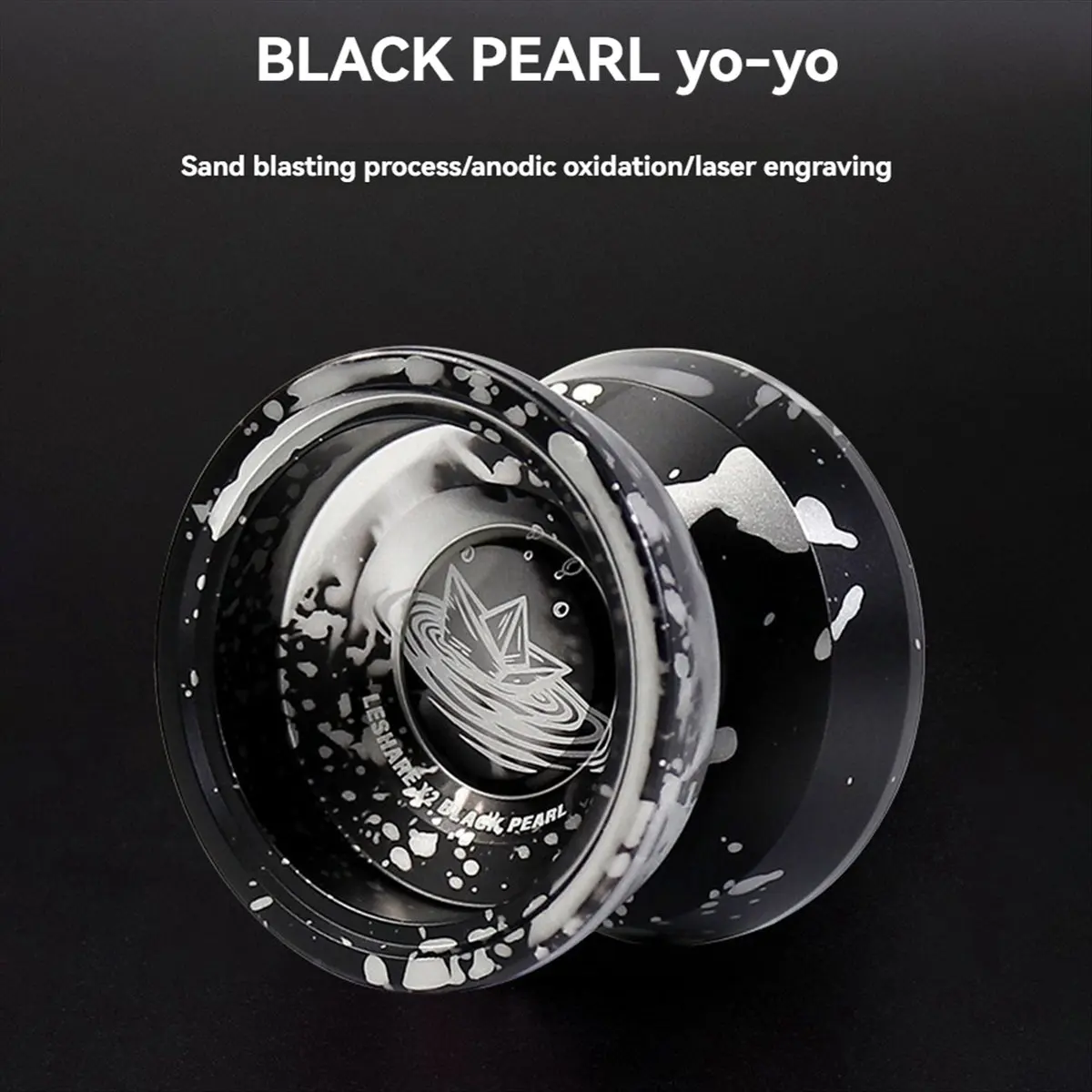 A74U LESHARE Professional Yoyo Ball Bearings Aluminum Yoyo Ball Suitable for Advanced Player Kids Beginner Black Silver