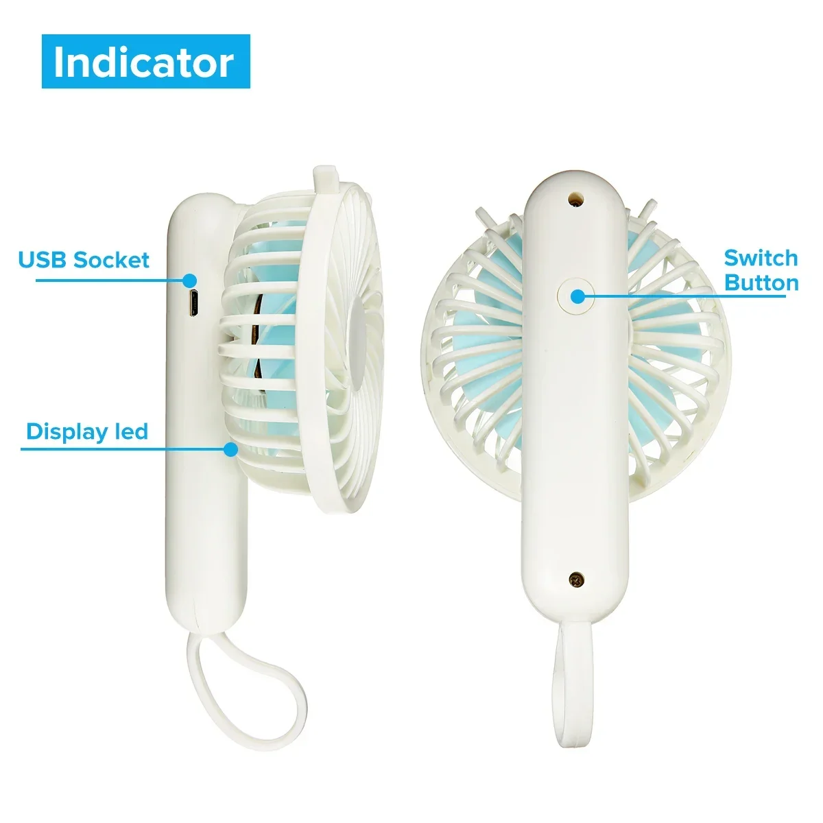 Mini ventilador de mano con carga USB ajustable, ventiladores de escritorio personales, recargable, portátil, para oficina, viajes al aire libre, refrigerador de verano, 3 velocidades