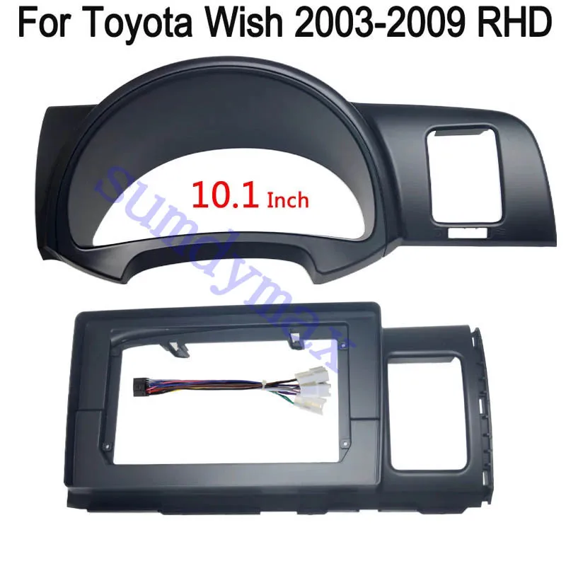 

10.1 inch Car DVD Radio Fascia with cable for Toyota wish 2003-2009 Stereo Dashboard Surrounded Panel Fitting Frame