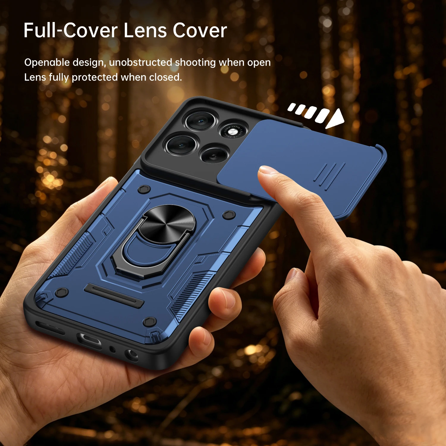 Stoßfeste magnetische Schutzhülle mit Kameraständer und Schiebeverschluss für Motorola G56 G85 G96 G67 G86 Power EDGE 60 70 PRO FUSION ULTRA – Detail 4