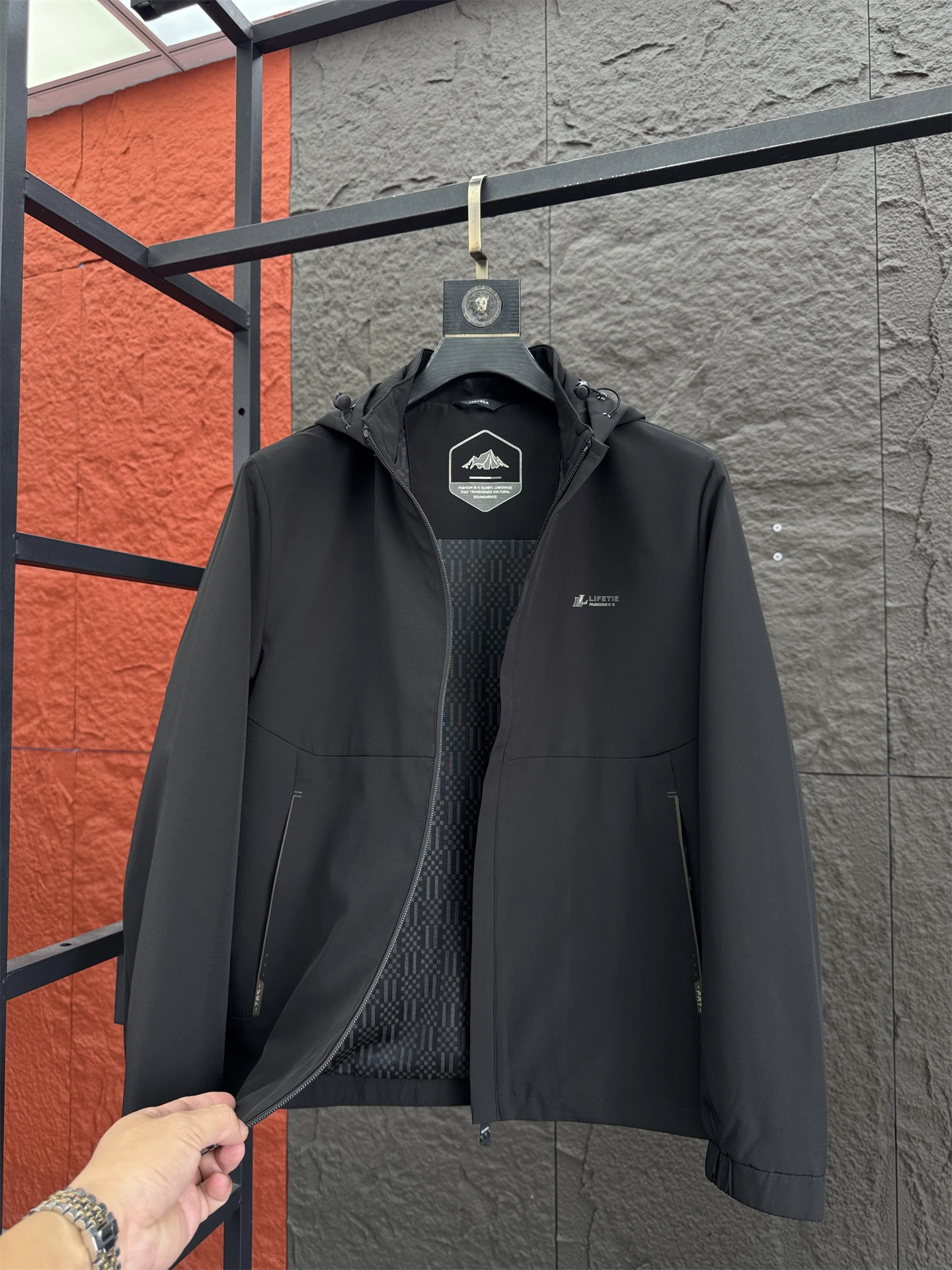 

Svip Men's Casual Hooded Jaet Lightweight Comfortable Busin Travel Commuting Autumn Faion Outerwear Polyester Fiber