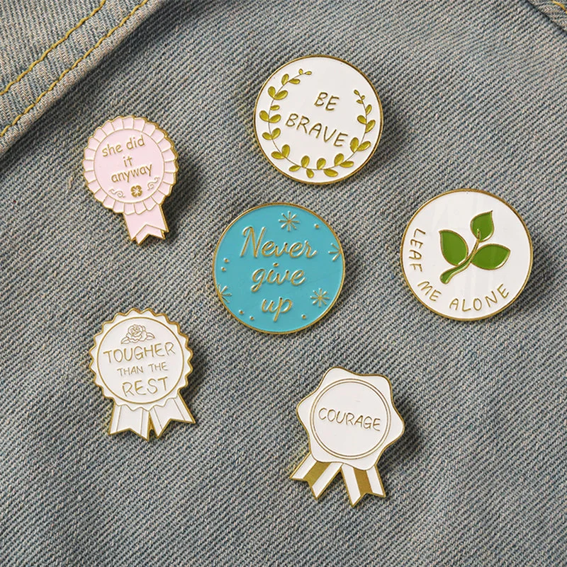 Bag Hat Backpack Pin Lapel Pins Gifts for Women Girls Plant Lady Brave Badge Enamel  Brooch Encourage Quote Button