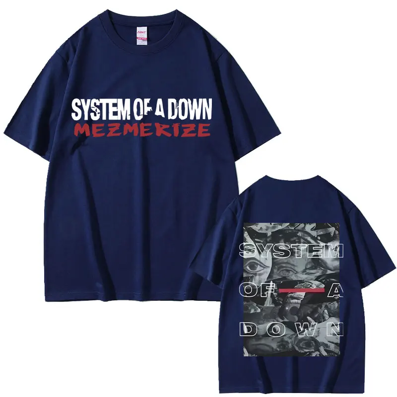 Rock Band System of A Down Mezmerize Double Sided Print T Shirts Men Women 90s Alternative Metal T-shirts Men's Oversized Tshirt