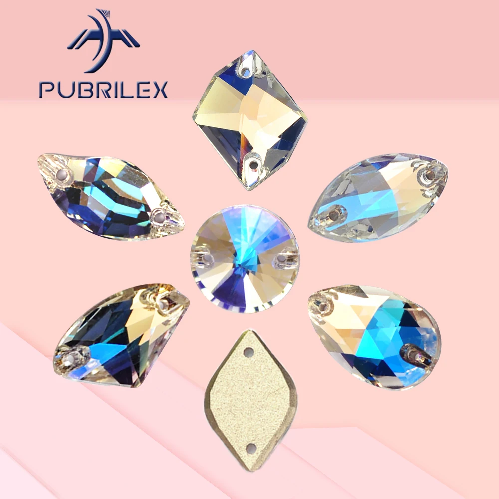 Pubrilex Moonlight All Shapes Sew On Rhinestones Flatback Crystal Craft Sewing Strass for Skating Suit GYM Garment Accessories