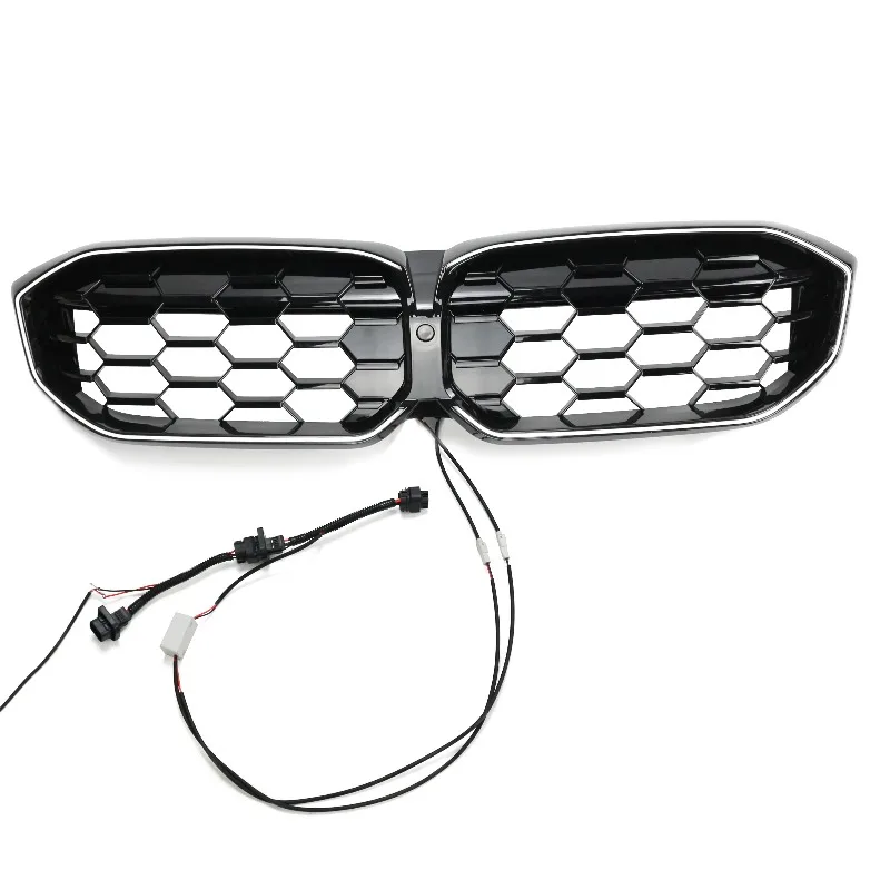 2023 for BW 3 Series G20 G28 Front Center Mesh Grill Gloss Black ABS Diamond Style Car Bumper Refit Accessories