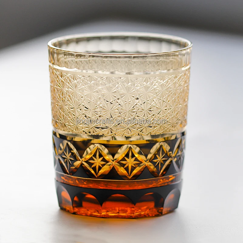 Стакан Edo Kiriko, уникальный стакан ручной работы, 8 унций, стеклянные стаканы для виски в японском стиле для холодного питья, подарки