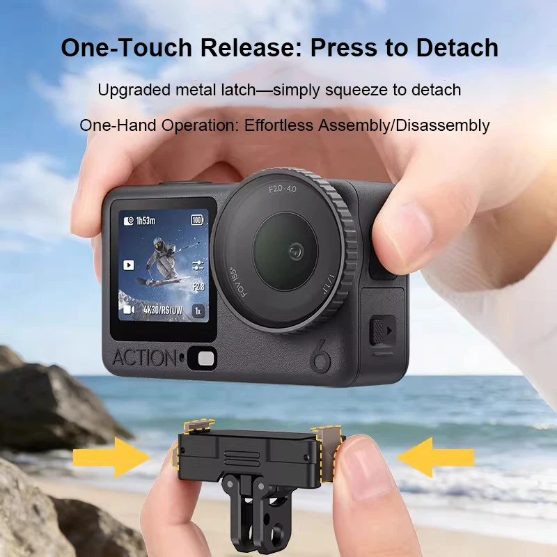 

Magnetic Adapter Mount for DJI Osmo Nano/Osmo Action 6, Quick Release Extension Base Bracket with Two-claw &1/4" threaded