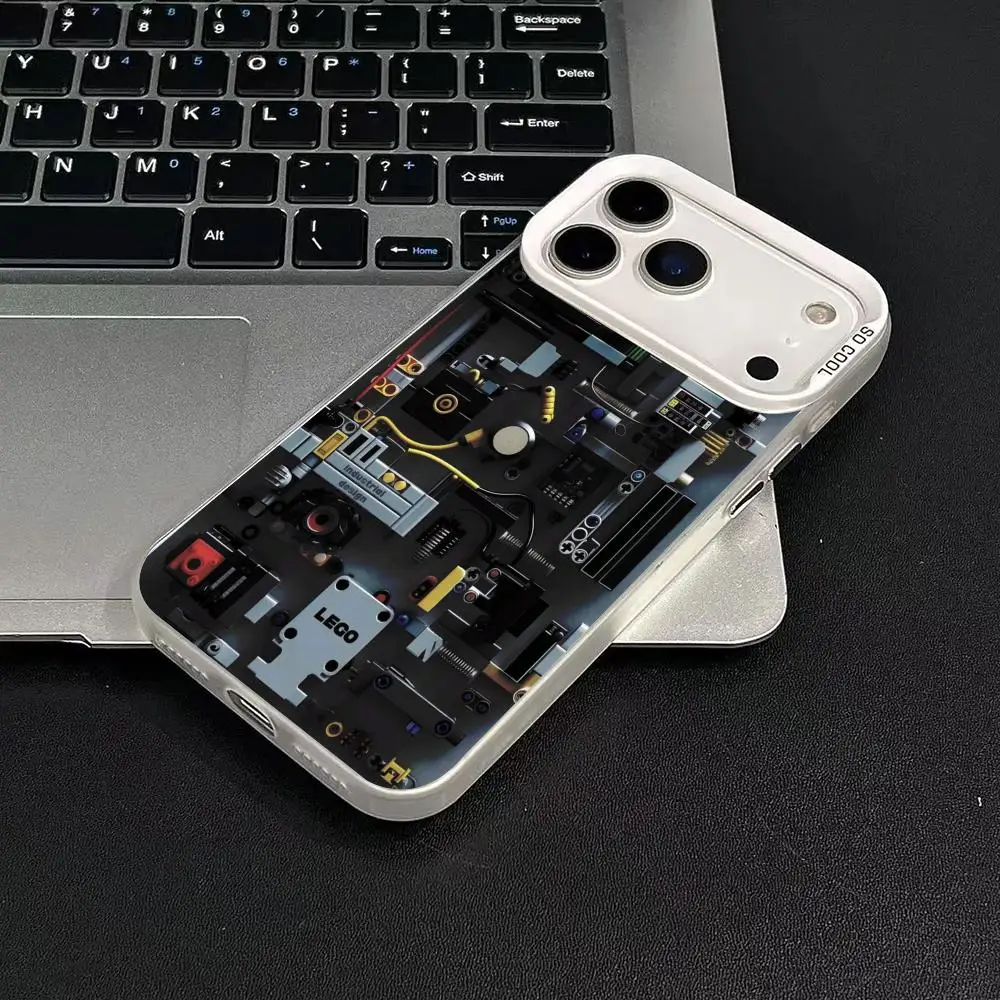 Etui na telefon z motywem płyty drukowanej do iPhone'a 17 16 15 14 13 12 11 Pro/ Max/Plus, odporne na wstrząsy, tylna obudowa, ochrona przed odciskami palców