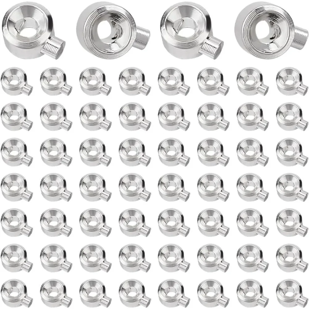 

60PCS Stopper Crimp Beads Spacer Beads Metal Brass Crimp Bead Positioning Flat Round Bead for DIY Bracelet