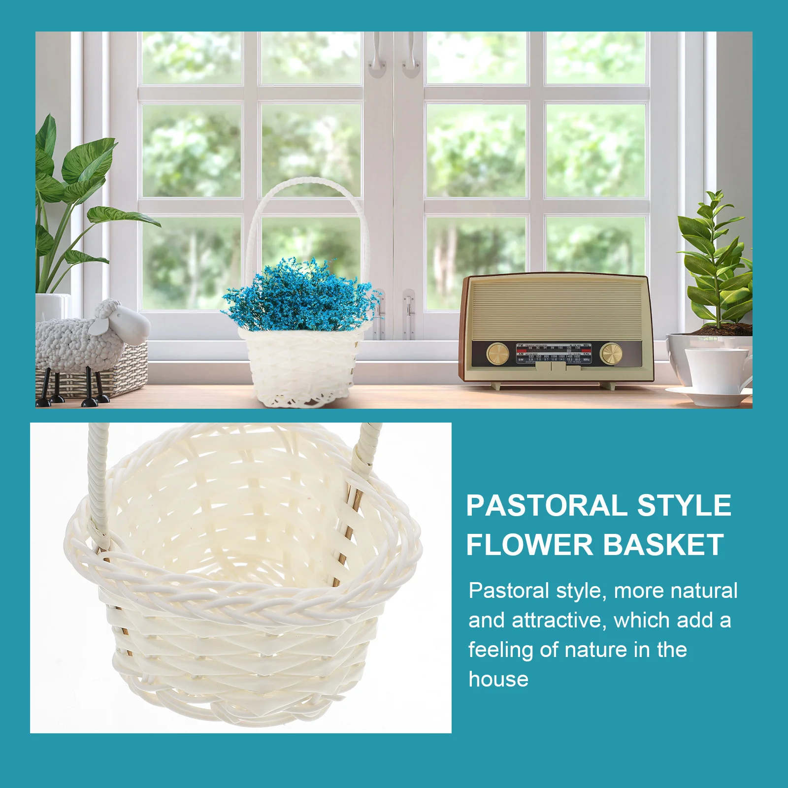 

3Pcs Rattan Woven Basket Portable Handheld Storage Baskets Rattan Fruit Weaving Basket Handheld Baskets