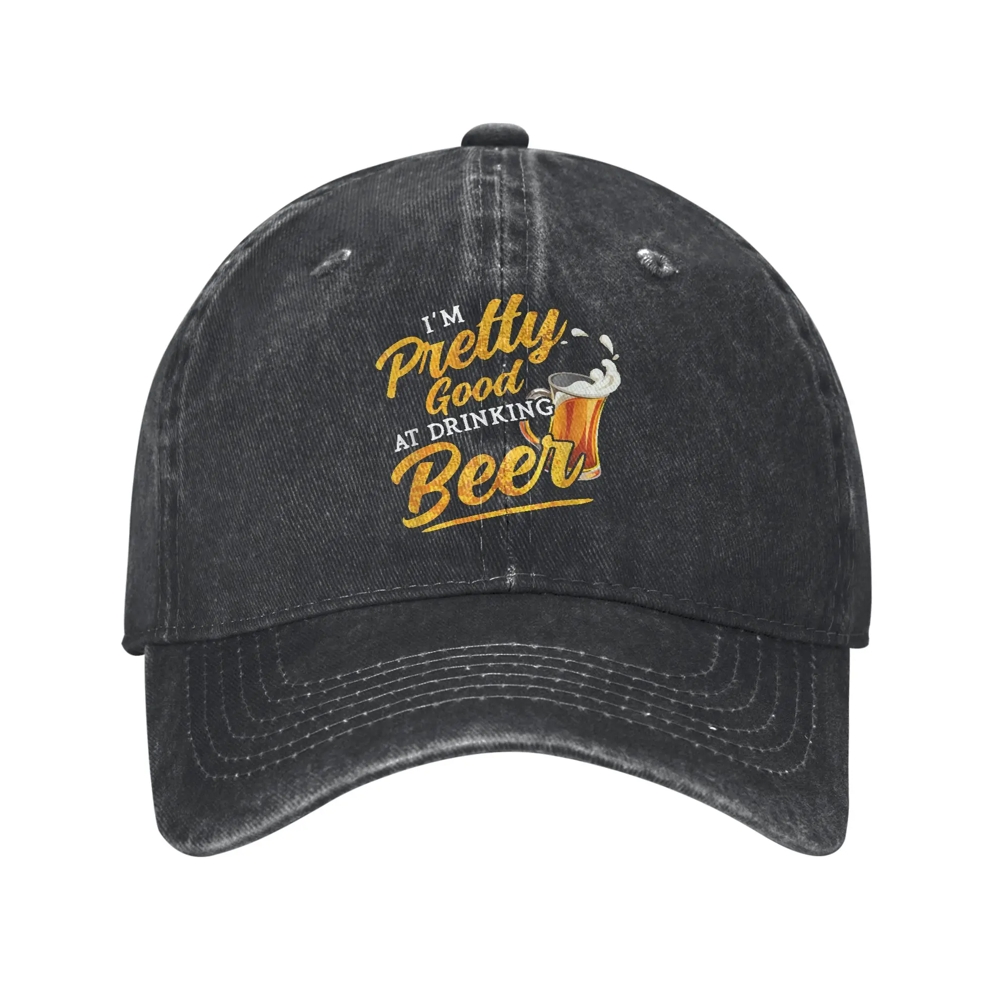 Drinking Beer Funny Alcohol Drink Lover Unisex Baseball Cap Distressed Washed Caps Hat Vintage Outdoor Running Golf Snapback Cap