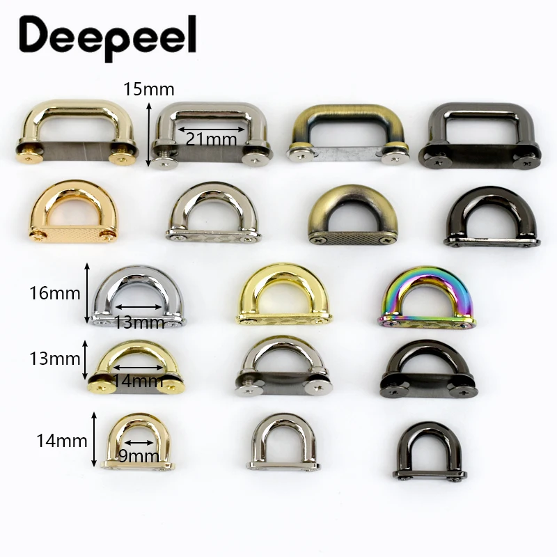 Deepeel 5/10Pcs Metal Buckles Arch Bridge D Ring Connector Clasp Bag Strap Belt Hanger Hooks Leather Craft Hardware Accessories