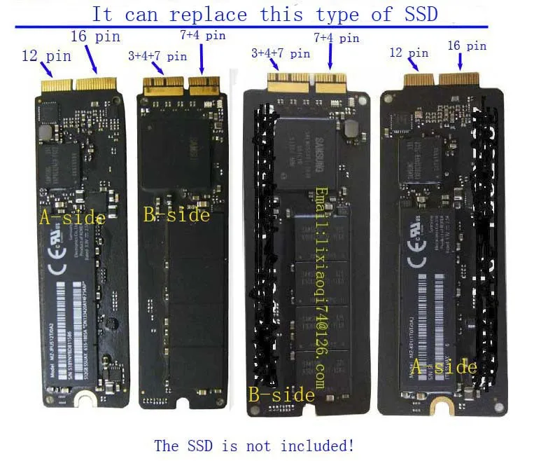 NVMe PCIe M.2ถึงปลายปี2013 2014 2015 Pro A1398 A1502 SSD อะแดปเตอร์การ์ด