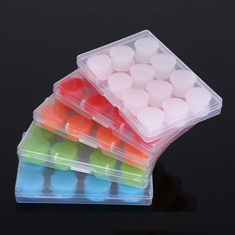 6/12PCS Silicone Ear Plugs Redução de Ruído Sono Anti Cancelamento Som Isolamento Proteção Earplug Dormir Reutilizáveis Ear Plugs