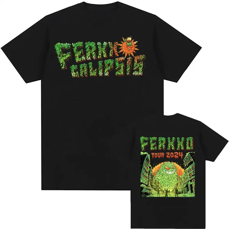 Singer Feid  FerxxoCalipsis Tour 2024 Graphic T Shirt Men Clothing Fashion Vintage T Shirts Unisex Oversized 100% Cotton T-shirt