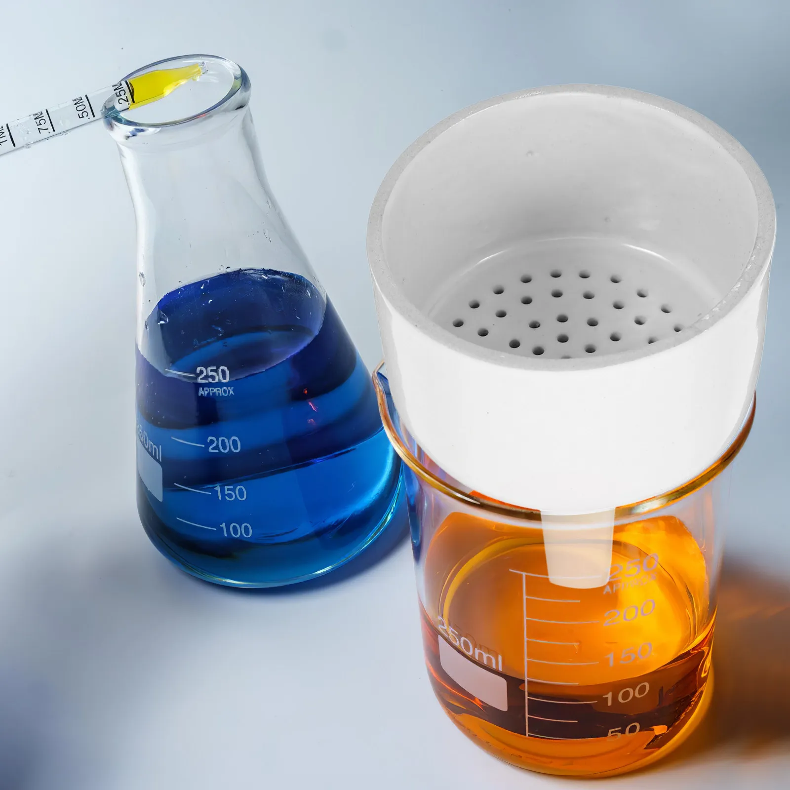 

White Ceramic Laboratory Funnel Buchner Filter Funnel for Students Teachers Labs Filtration Essential Oils Scientific