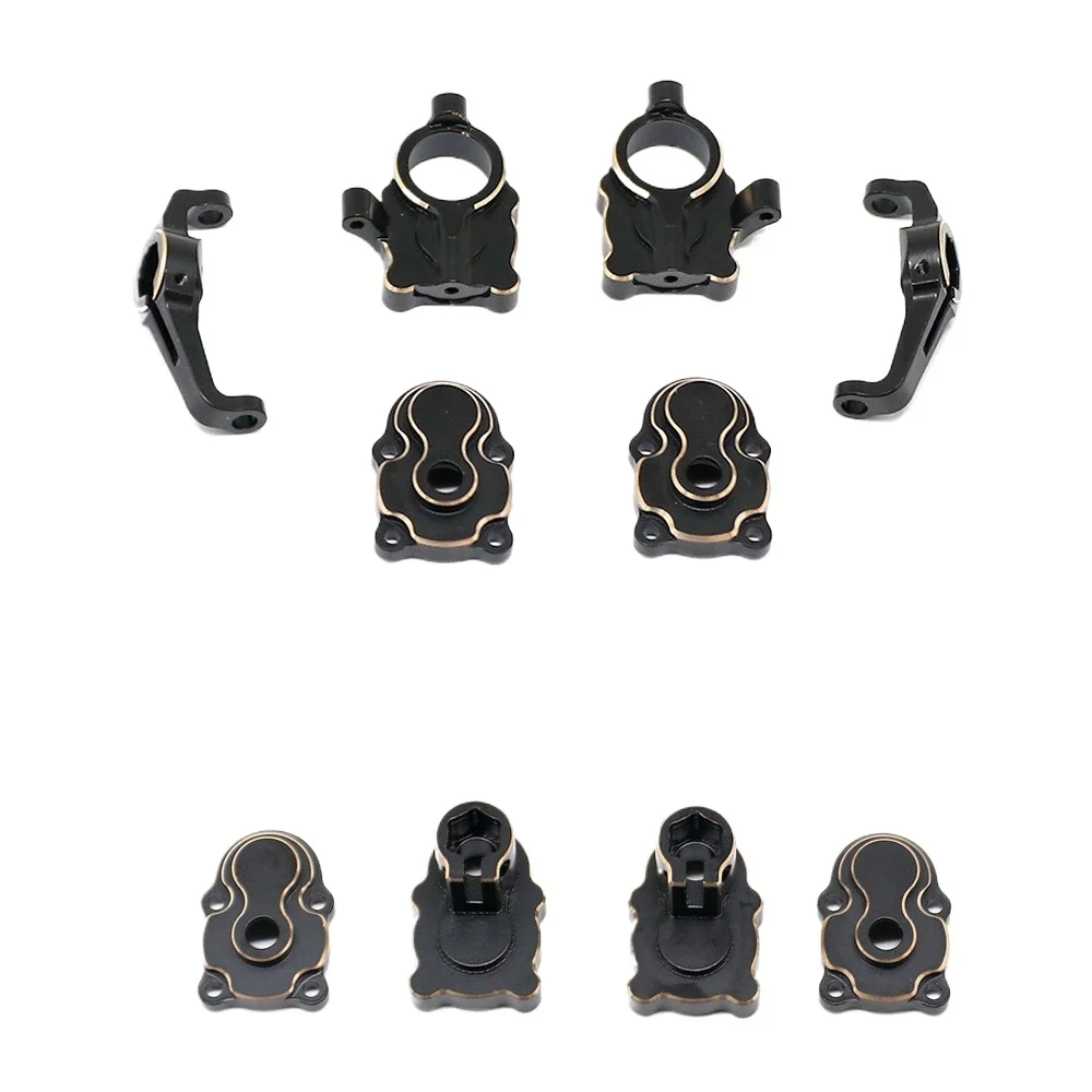 Brass Front Rear C Steering Cup Knuckle Hub Carrier Portal Housing Counterweight For FMS FCX24 1/24 RC Crawler Car Accessories