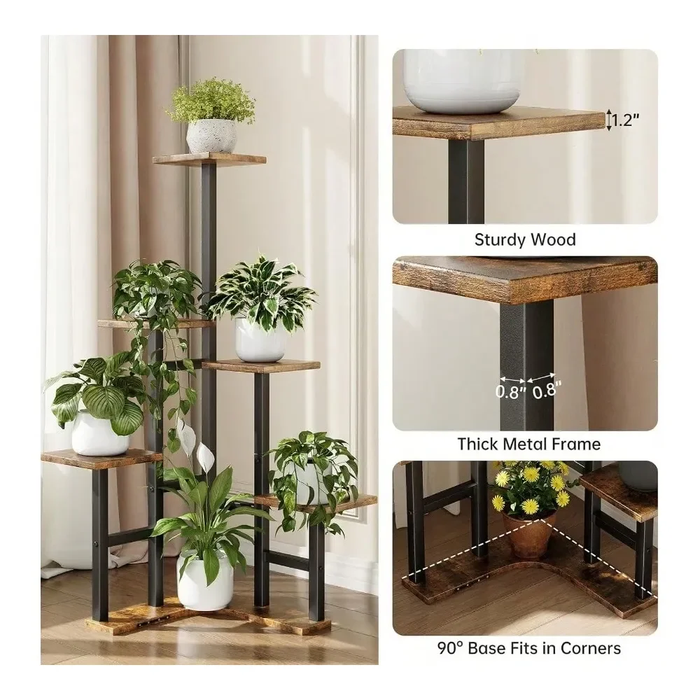 6-Tier Corner Indoor Plant Stand 4
