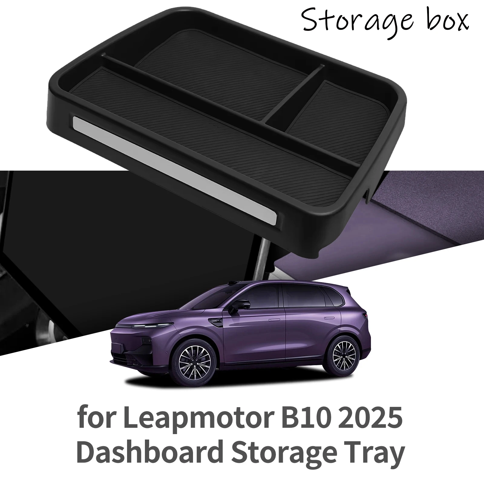 Central Control Screen Rear Storage Box Car Interior Accessories Dashboard Storage Tray ABS For Leapmotor B10 2025 2026