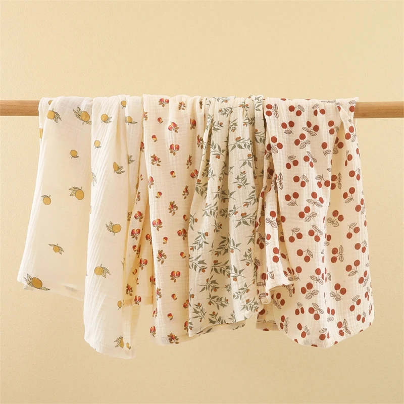 Cobertor algodão para bebê, cobertor para recebimento, cesta com estampa floral, para meninos e meninas, gênero neutro, não