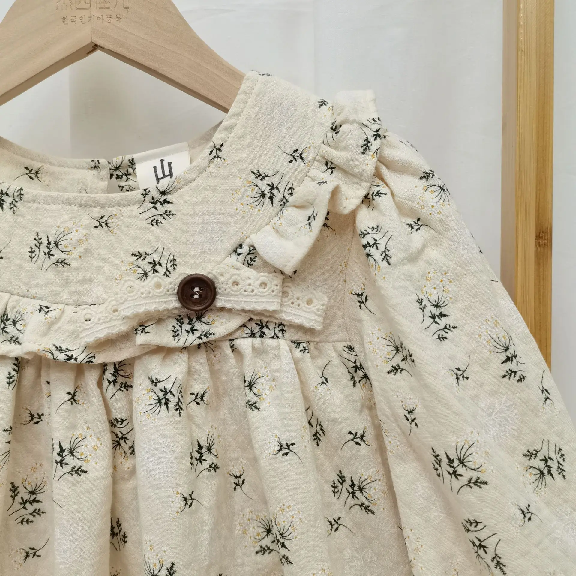 2025 Autumn New Children Long Sleeve Dress Cotton Girls Sweet Floral Princess Dress Toddler Baby Cute Lace Dress Kids Clothes