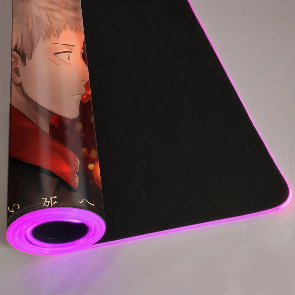 Rgb jujutsu kaisen mouse pad anime gojo satoru tapete de mesa gamer computador xl varmilo teclado tapete acessórios de jogos mousepad