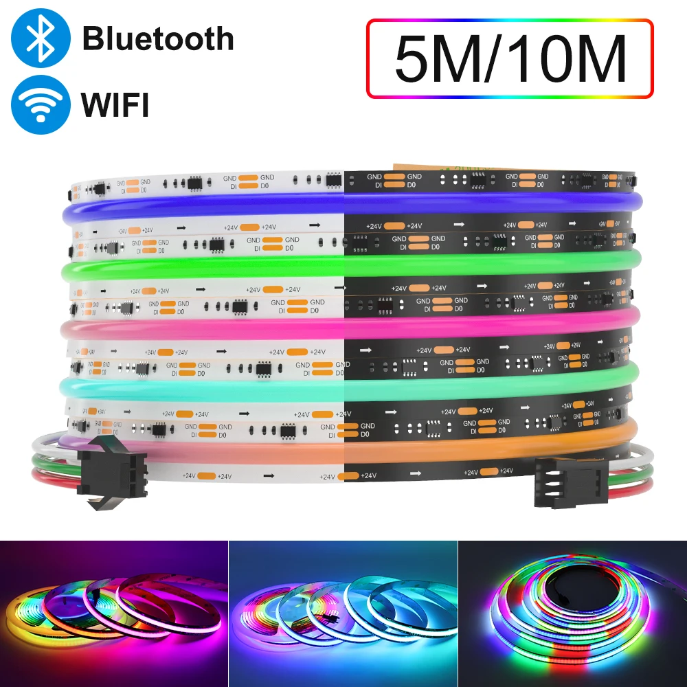 10M Addressable Dream Color RGBIC COB Led Strip High Density Flexible Dimmable Full color RGB LED Lights Streamer led strip