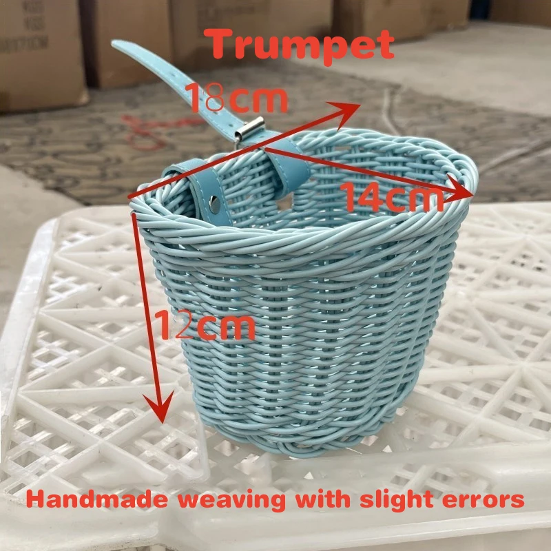 Bicycle Basket Rattan Woven Bike Storage Front Handlebar Basket Removable Waterproof Bicycle Pannier Basket Kid Bike Carrier Bag