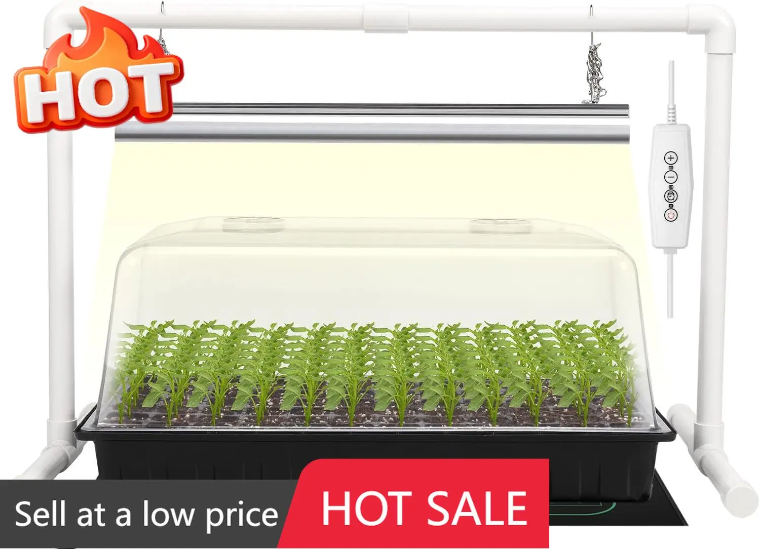 

Набор для выращивания рассады: фитолампа, тепловой коврик, парник-купол, лоток для рассады, таймер, регулируемая подставка, яркий свет для проращивания