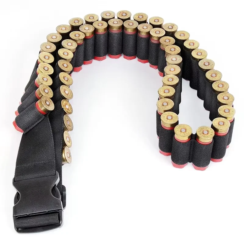 50-Round Shotgun Shotshell Ammo Shot Shell Shoulder Bandolier Bandoleer Carrier Ammo Holder for 12 20 Gauge GA, Black,Hunting