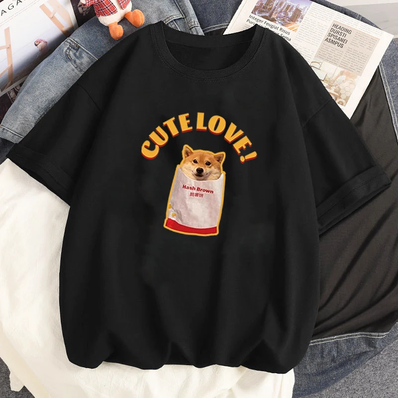 بلوزة نسائية كاواي القط والكلب ، قمم بأكمام قصيرة ، ملابس الأزواج ، أفضل صديق ، صديقات ، هدية كاواي ، ملابس الشارع ، Y2k