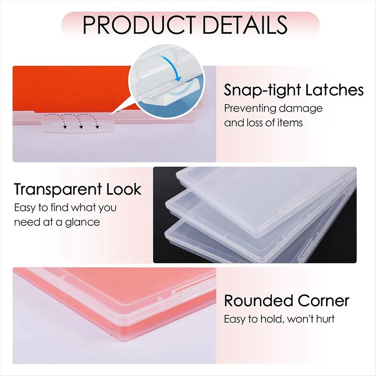 

Набор из 6 коробок для хранения фотографий NOCM, подходит для фото размером 8x10 дюймов, для хранения бумаги для скрапбукинга, с защелкивающейся крышкой, для защиты скрапбуков