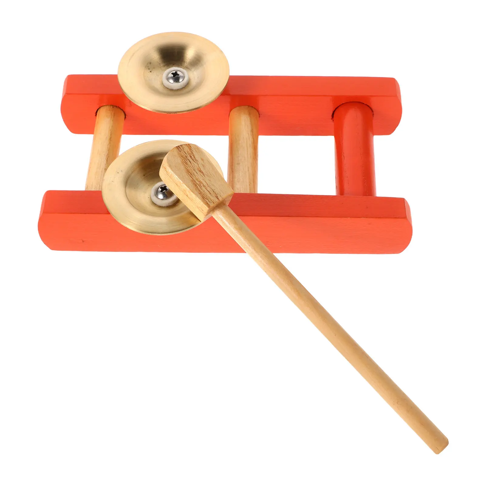 Mini Small Hand Cymbal Brass Cymbal Set Orange Stable Stand Sound for Kids Rhythm Music Performance Handheld